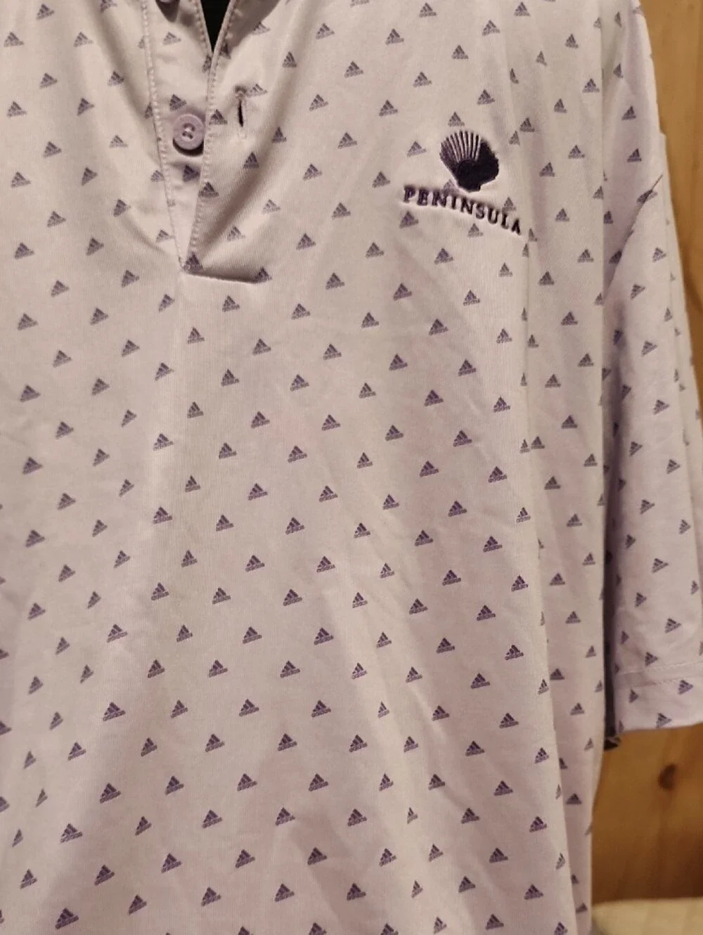 adidas Light Lavender Polo with Purple Triangle Print